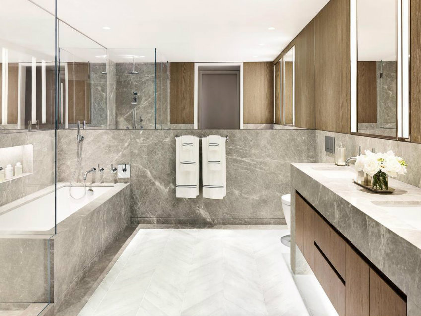 Luxury hotel bathroom ideas in Manhattan luxury condo