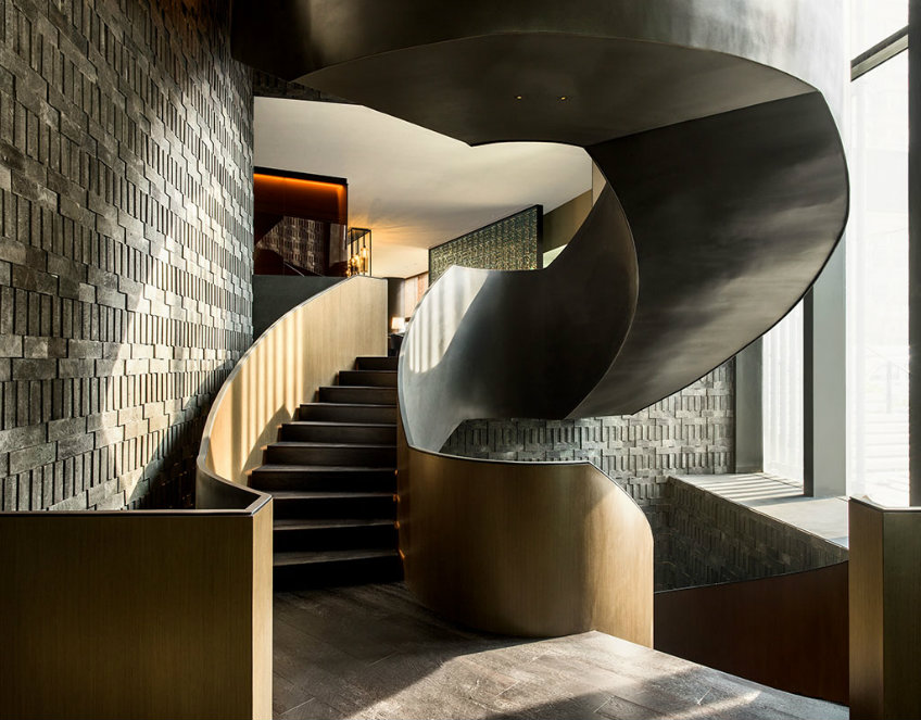 The Middle House stairs by Piero Lissoni
